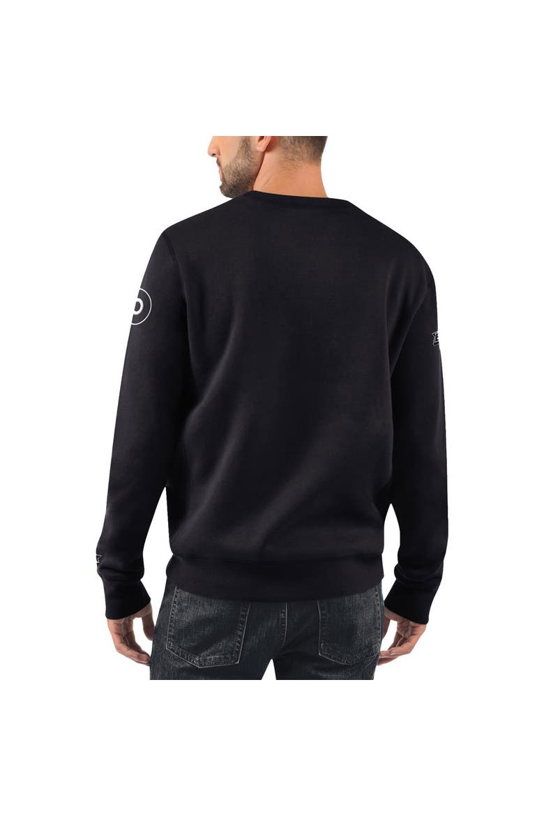 Men's Starter x NHL Black Ice Black Philadelphia Flyers Cross Check Pullover Sweatshirt, Alternate, color, Black