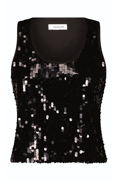The Noli Shop Sophia Sequin Tank In Black