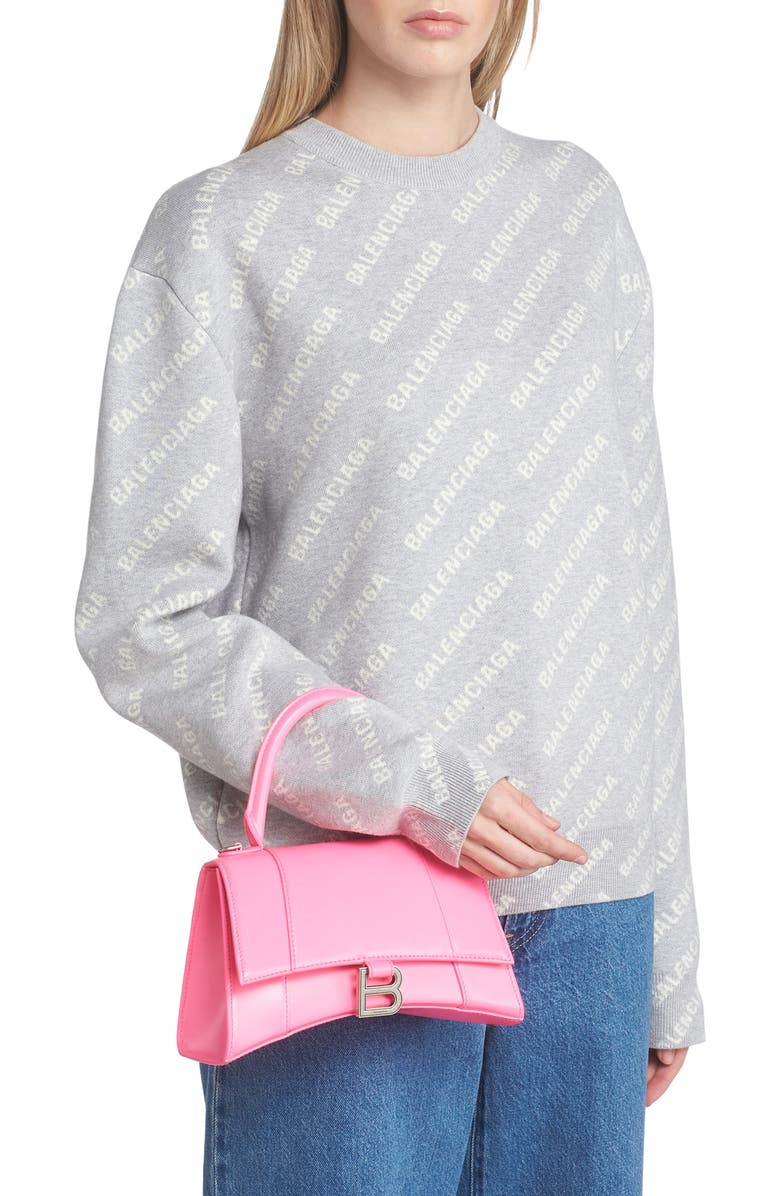 Balenciaga Small Hourglass Leather Top Handle Bag, Alternate, color,