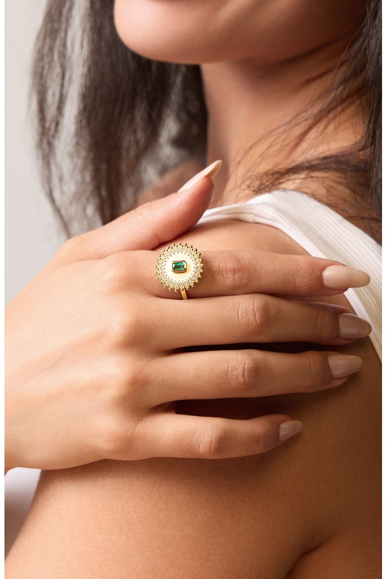 El Mar Statement Ring, Alternate, color, 18K YELLOW GOLD EMERALD