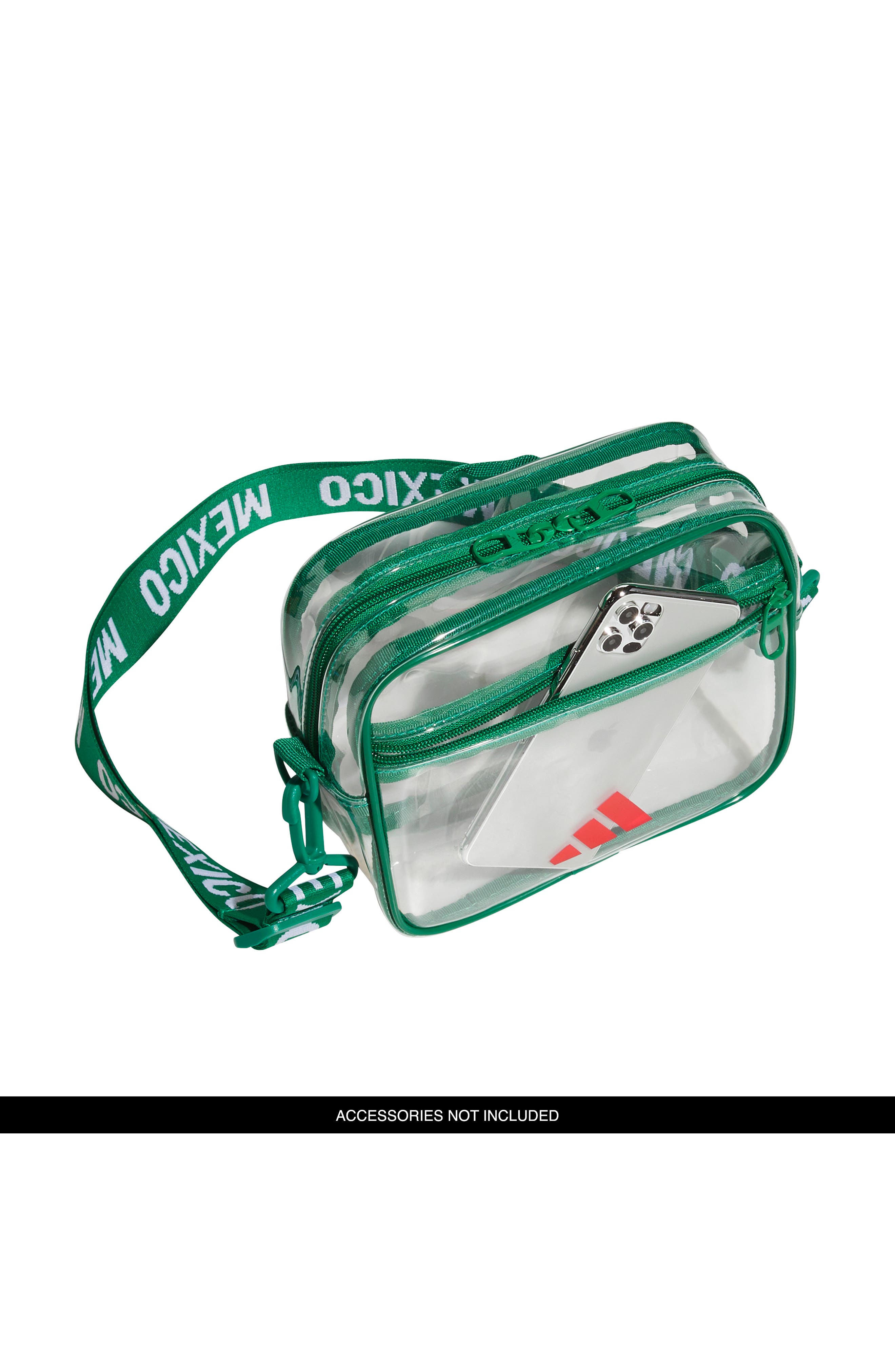 adidas Originals Mexico Clear Crossbody Bag, Alternate, color, 