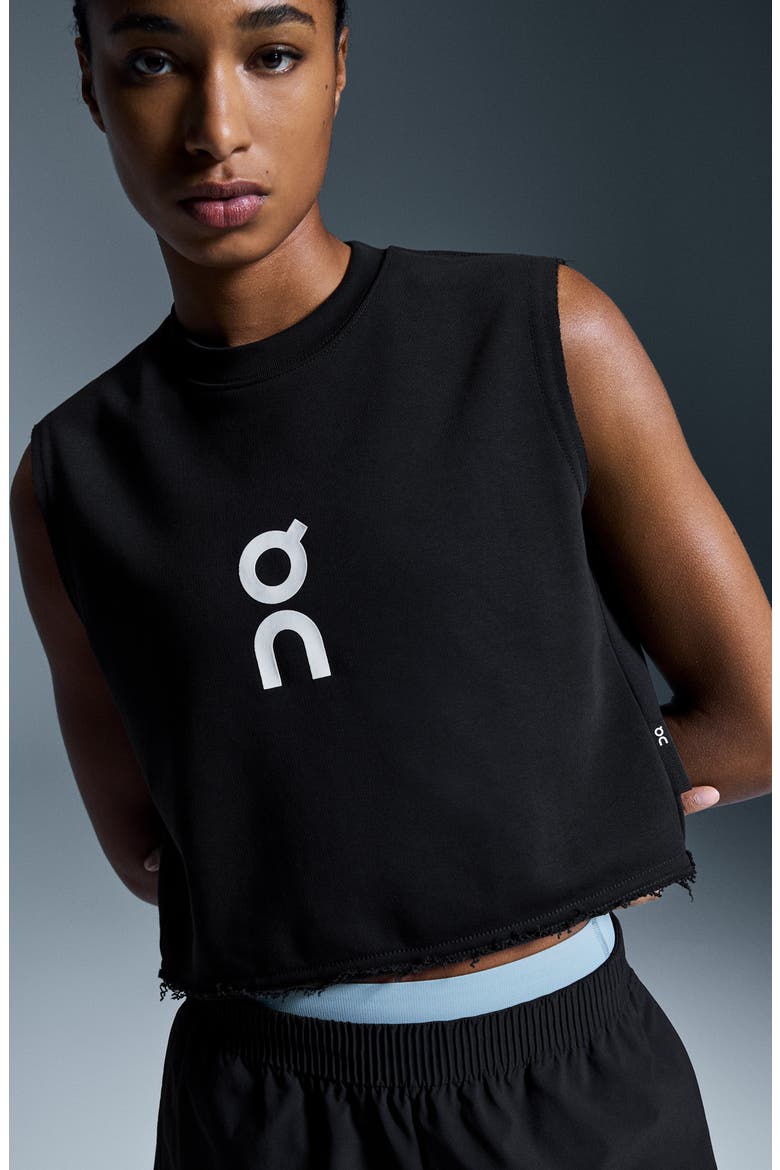 Club Logo Crop Muscle Tank, Alternate, color, BLACK