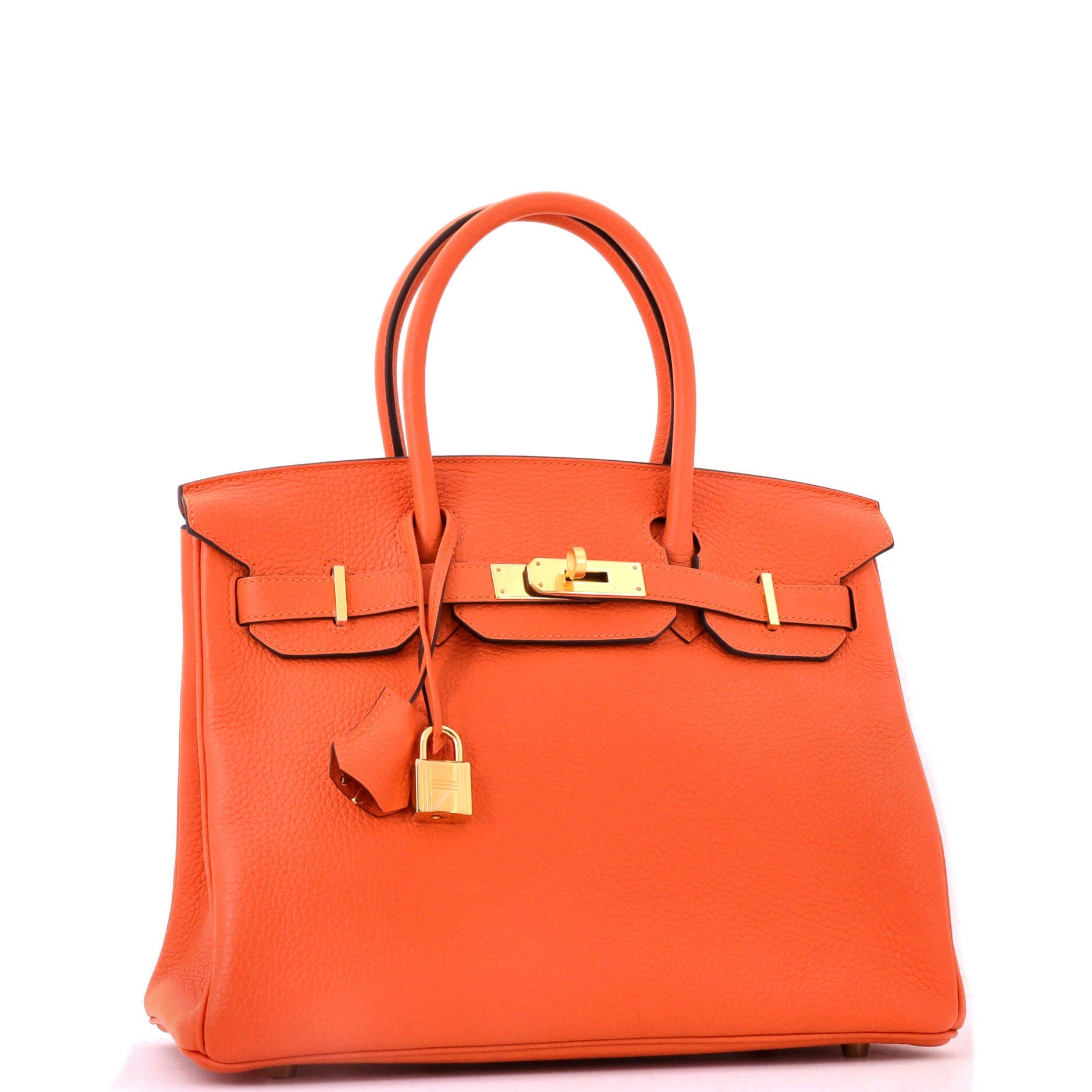 Birkin Handbag Orange Clemence with Gold Hardware 30, Alternate, color, Orange