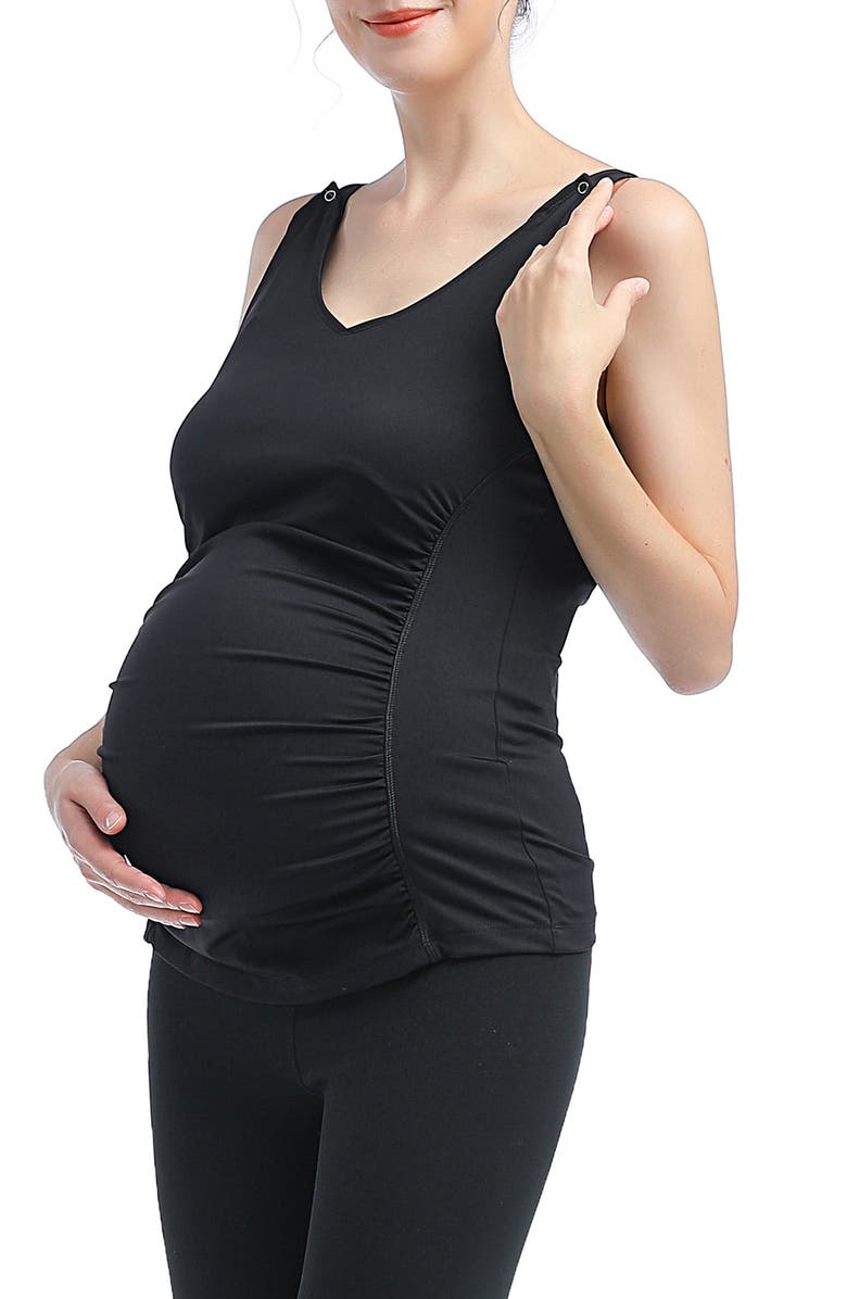 Kimi and Kai Essential Maternity/Nursing Tank, Alternate, color, Black