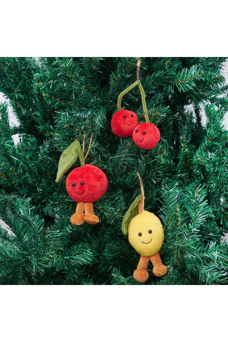 Cherry Men Ornament, Alternate, color, Red