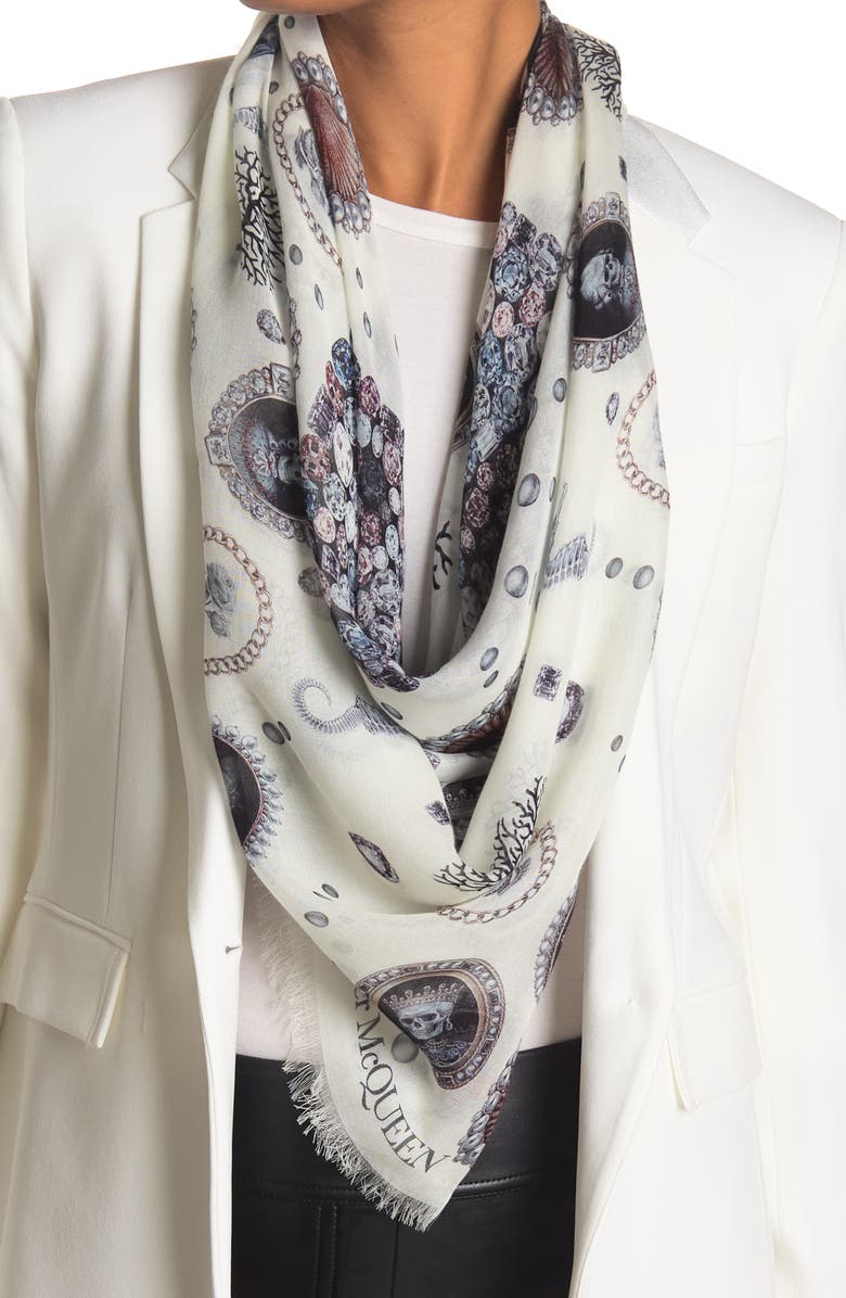 McQueen At Sea Print Scarf, Main, color,