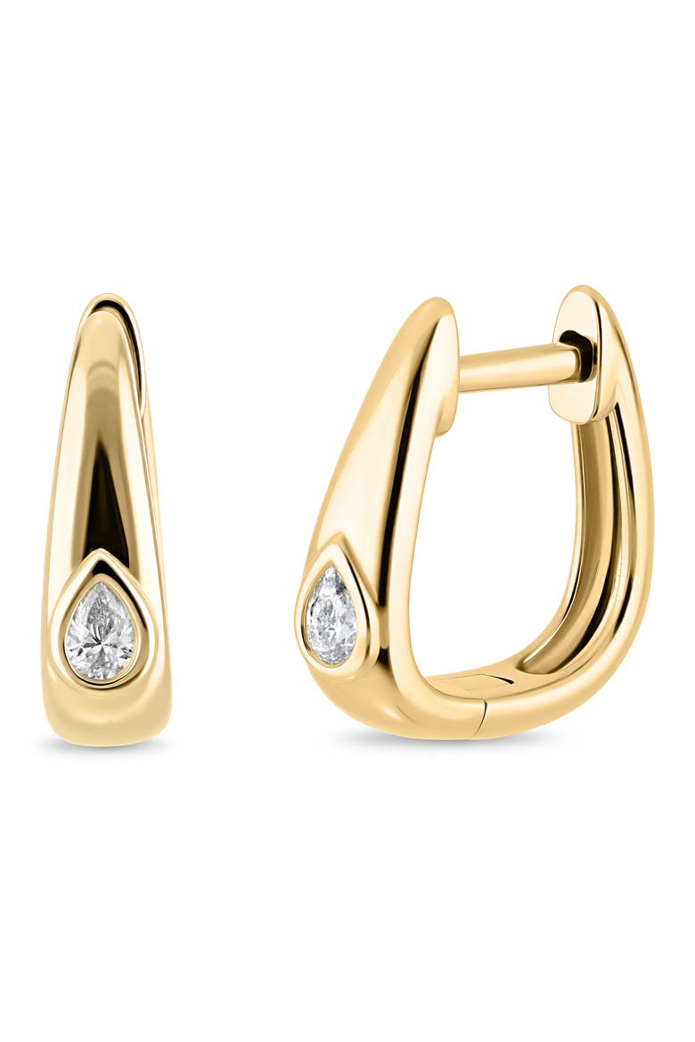 18K Gold Monaco 12mm Diamond Huggie Earrings, Main, color, 18K YELLOW GOLD