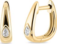 Bony Levy 18K Gold Monaco 12mm Diamond Huggie Earrings