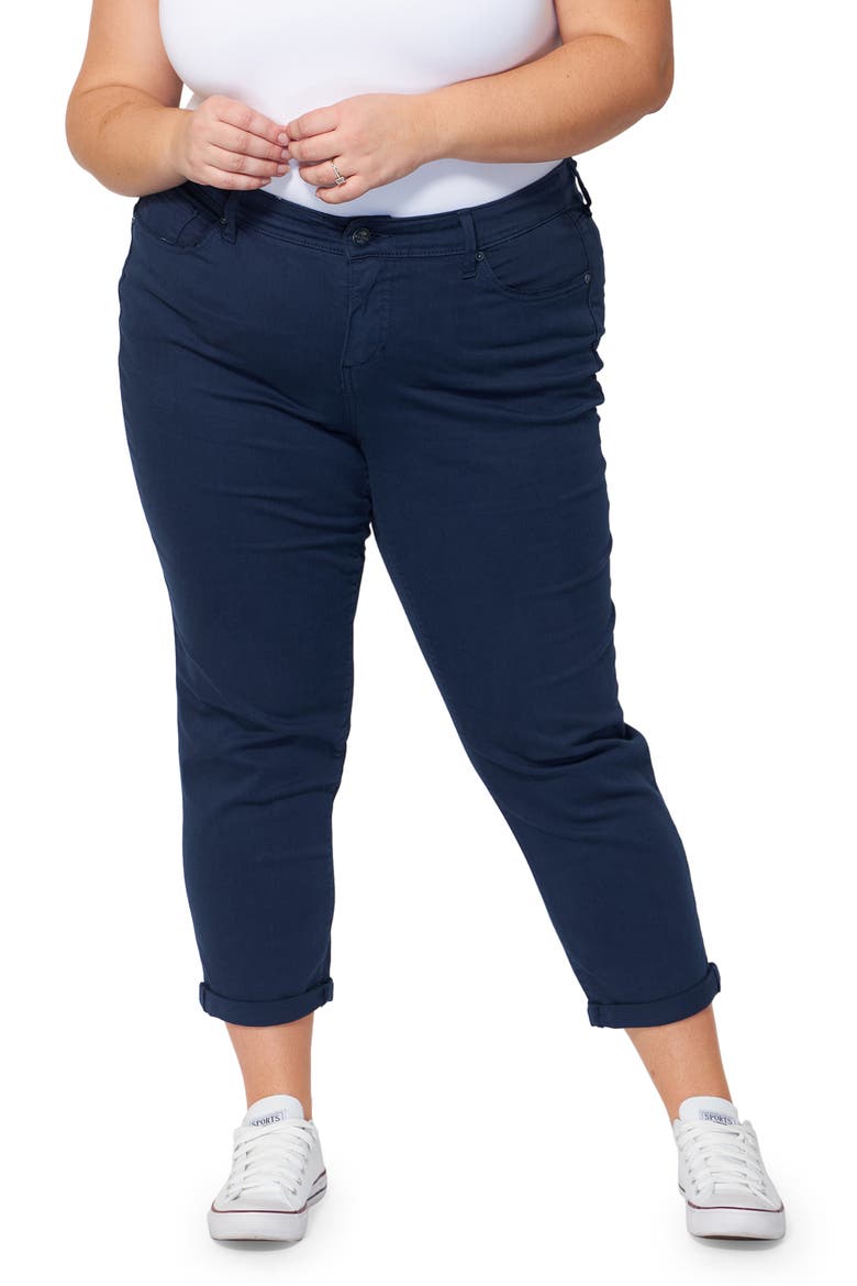 High Waist Ankle Boyfriend Jeans, Main, color, BLUE NIGHT