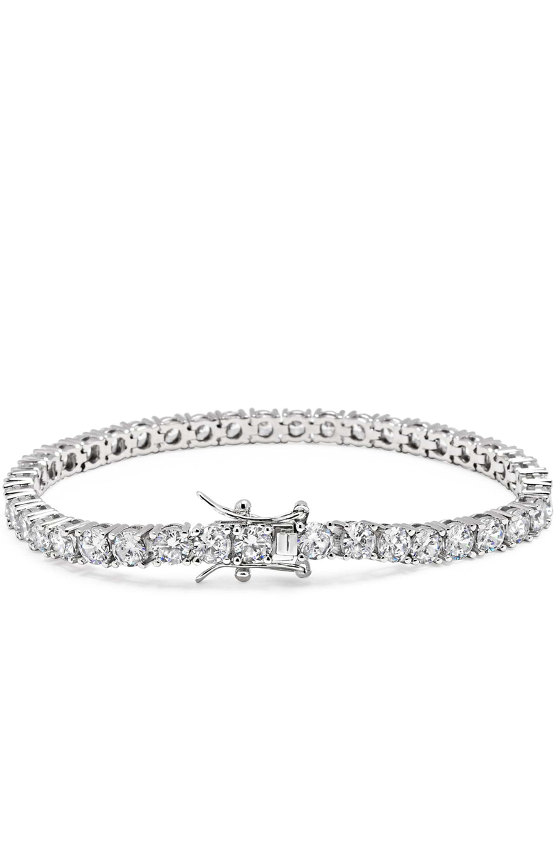 Nialaya Tennis Bracelet, Alternate, color, Silver
