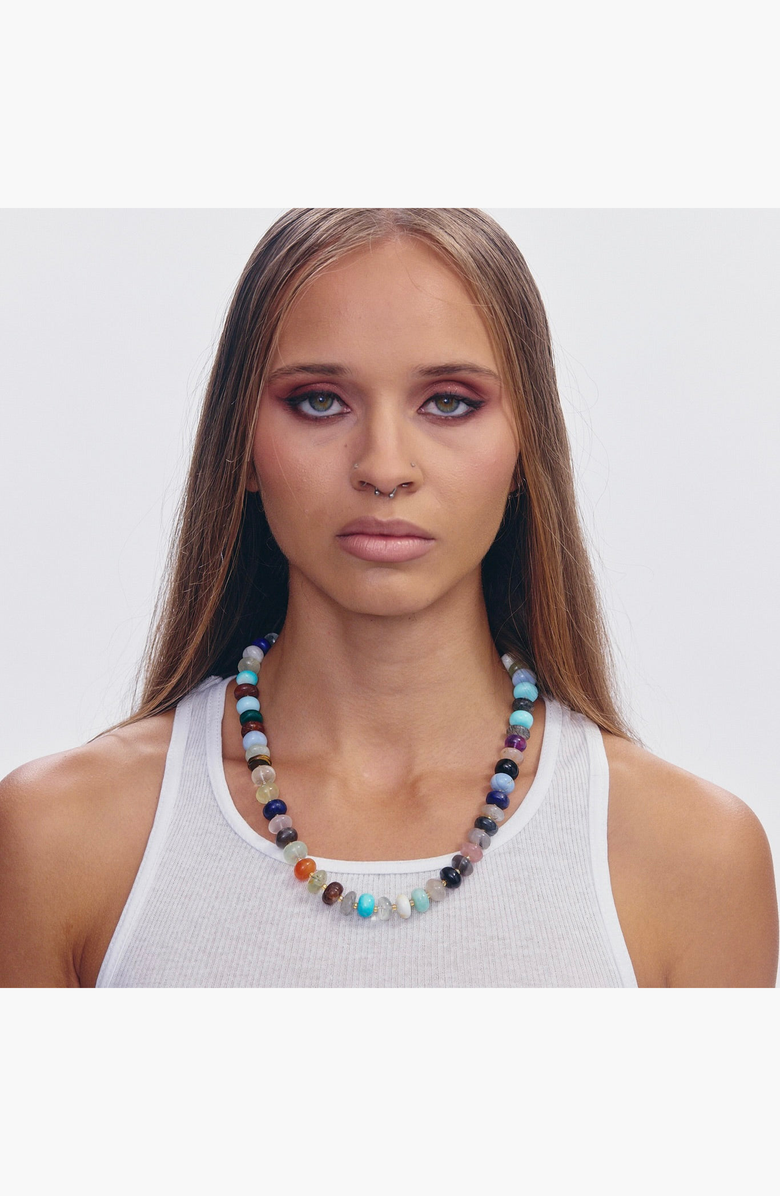 SHOP SPICY DAN Lyla Mixed Gemstone Gold Plated Necklace, Alternate, color, Mixed Gemstone