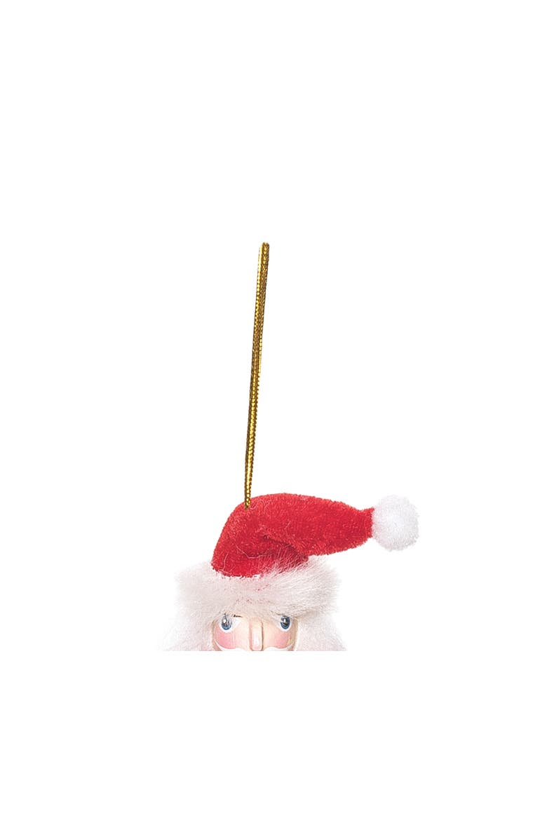 Nutcracker in Xmas Hat W/Bucket Christmas Tree Ornament, Alternate, color, Red