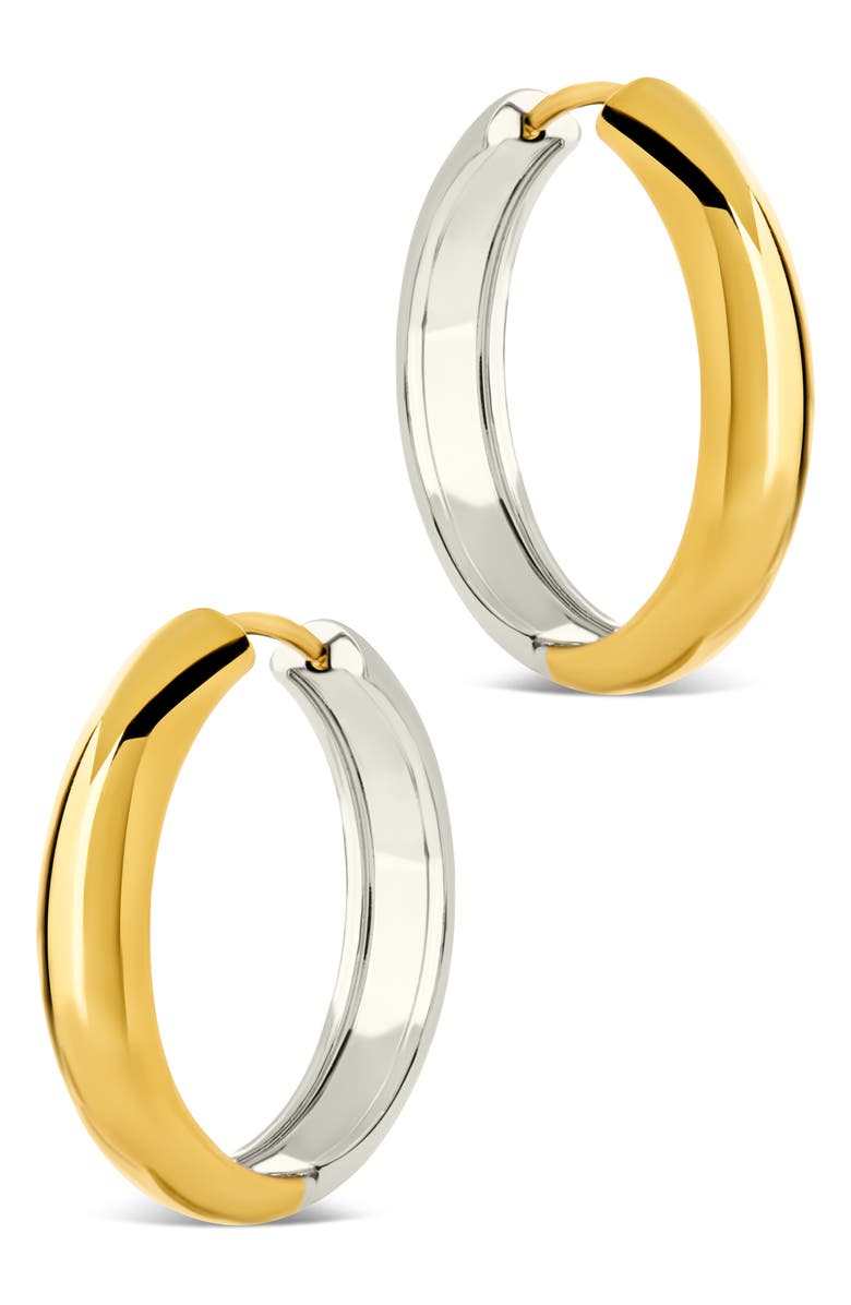 Sterling Forever Betina Two-Tone Huggie Hoop Earrings, Alternate, color, Dual Tone