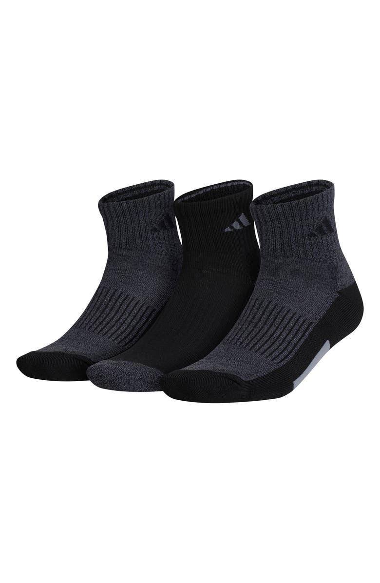 adidas Climacool 3-Pack Quarter Length Socks, Main, color, 