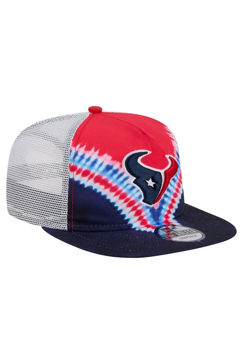 Men's New Era Red/Navy Houston Texans Throwback Dye Golfer Snapback Hat, Alternate, color, Red