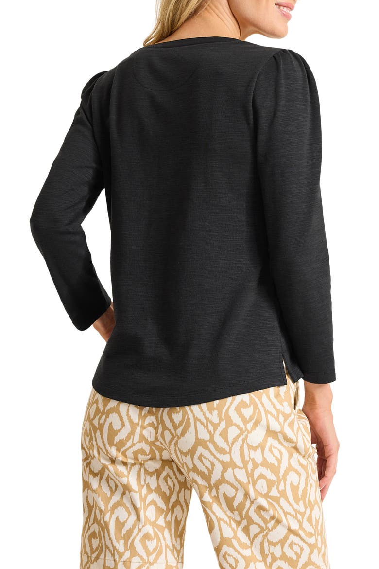 Ashby Stretch Cotton Slub Henley Top, Alternate, color, BLACK