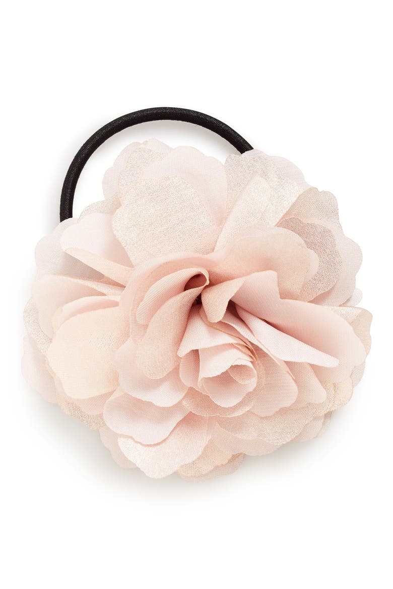 Floral Ponytail Holder, Main, color, PINK
