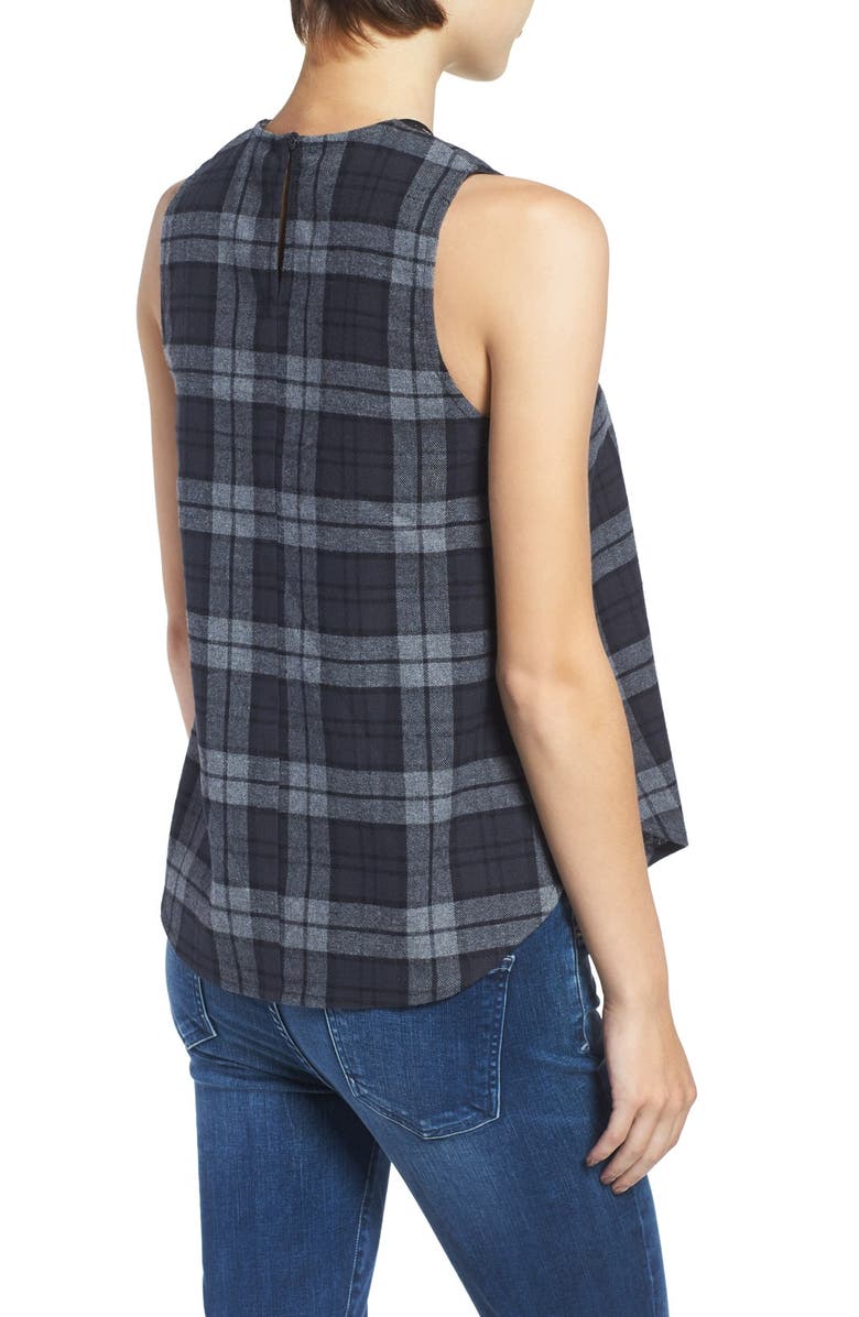 Elodie Sleeveless Plaid Top, Alternate, color,