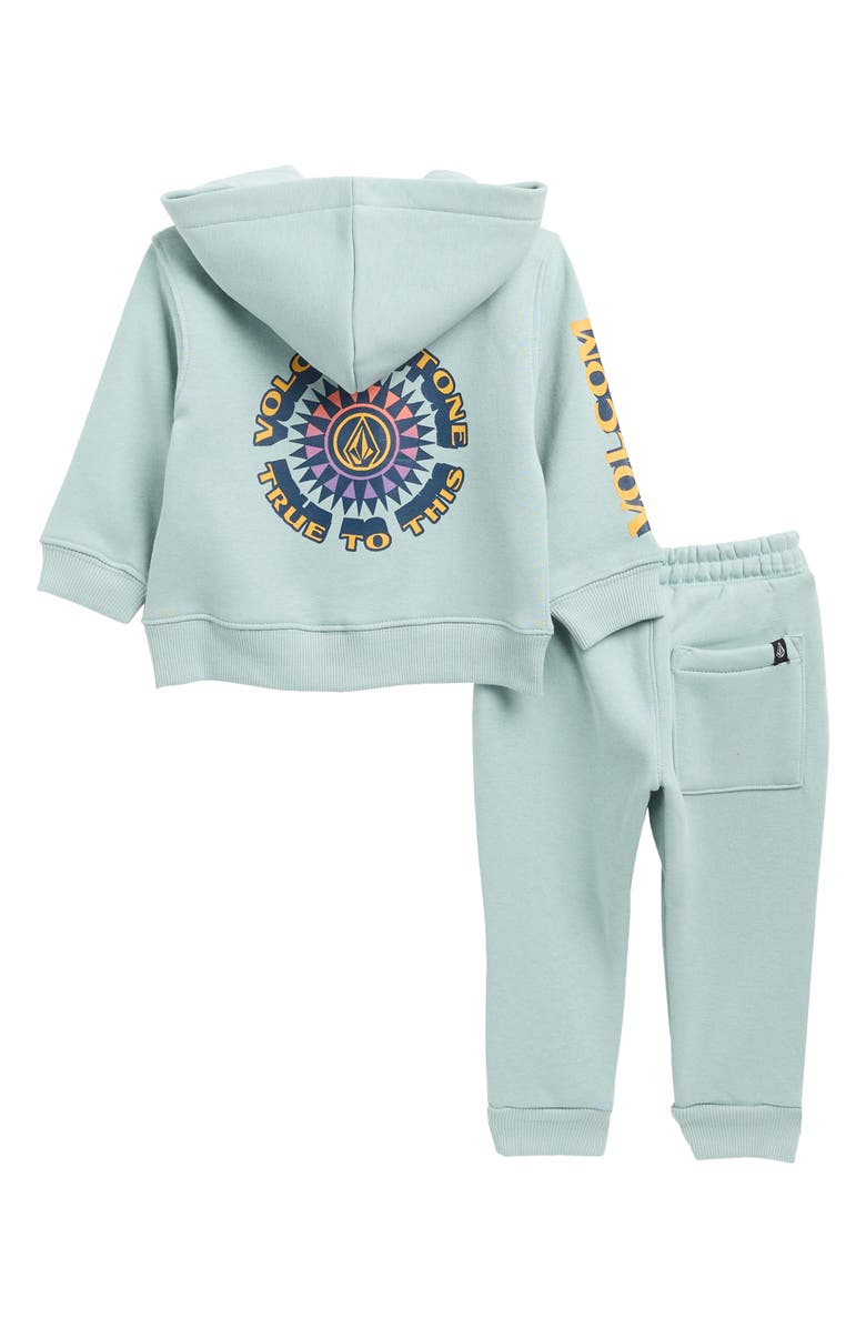 Volcom Fleece Full Zip Hoodie & Joggers Set, Alternate, color, Chambray Blue