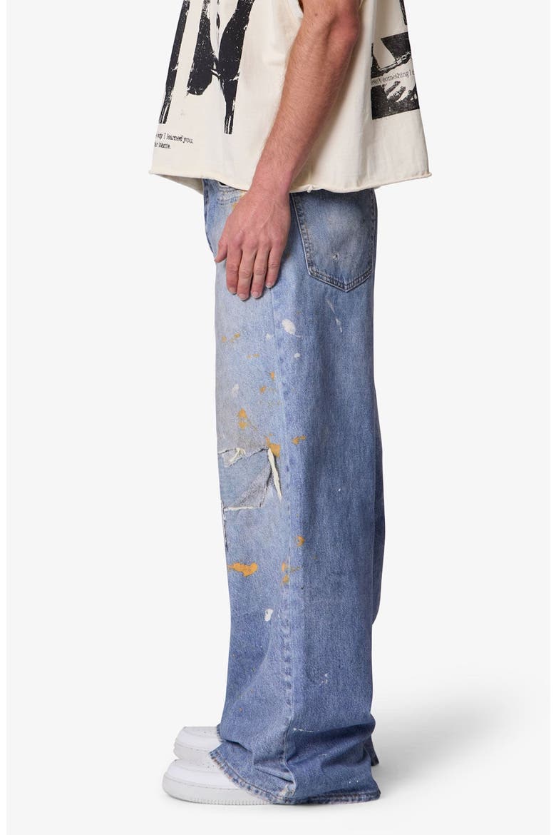 Rave Distressed Wide Leg Relaxed Jeans, Alternate, color, BLUE