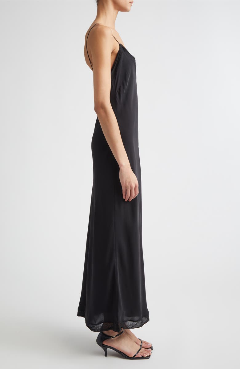 TOTEME Silk Satin Slipdress, Alternate, color, Black