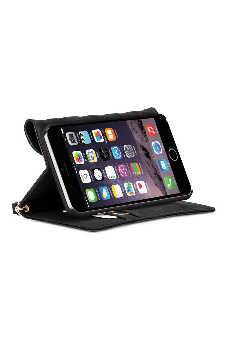 x Case-Mate iPhone 6 Plus Quilted Wristlet, Alternate, color, BLACK