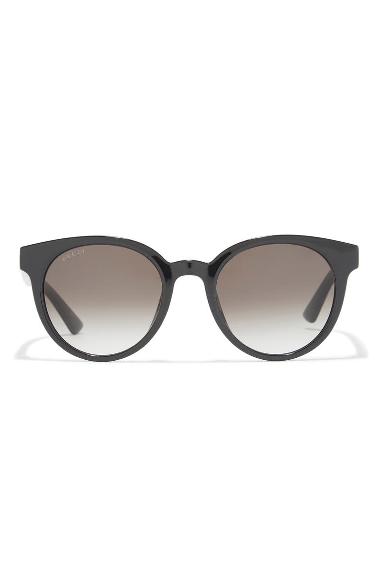 53mm Gradient Round Sunglasses, Main, color, BLACK BLACK GREY