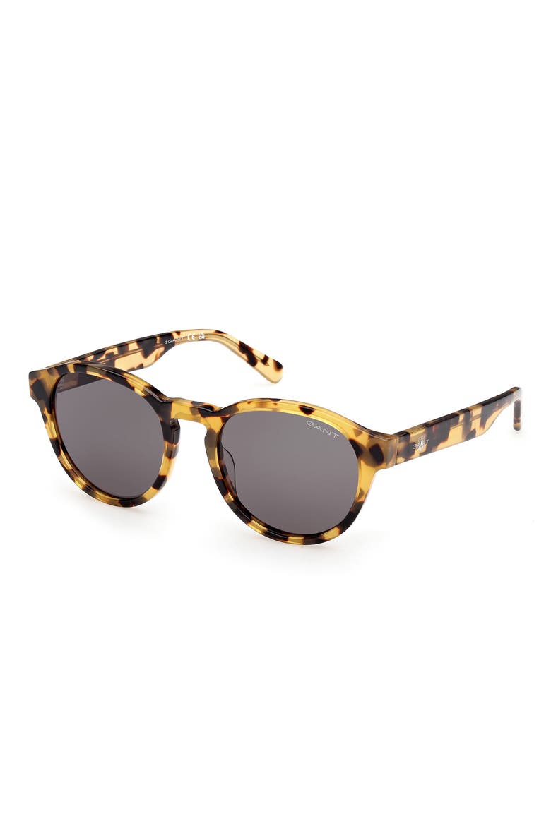 Round Sunglasses, Alternate, color, BLONDE HAVANA / GREEN