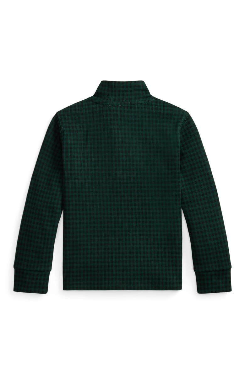 Kids' Check Estate Rib Quarter Zip Pullover, Alternate, color, MICRO HOLIDAY CHECK