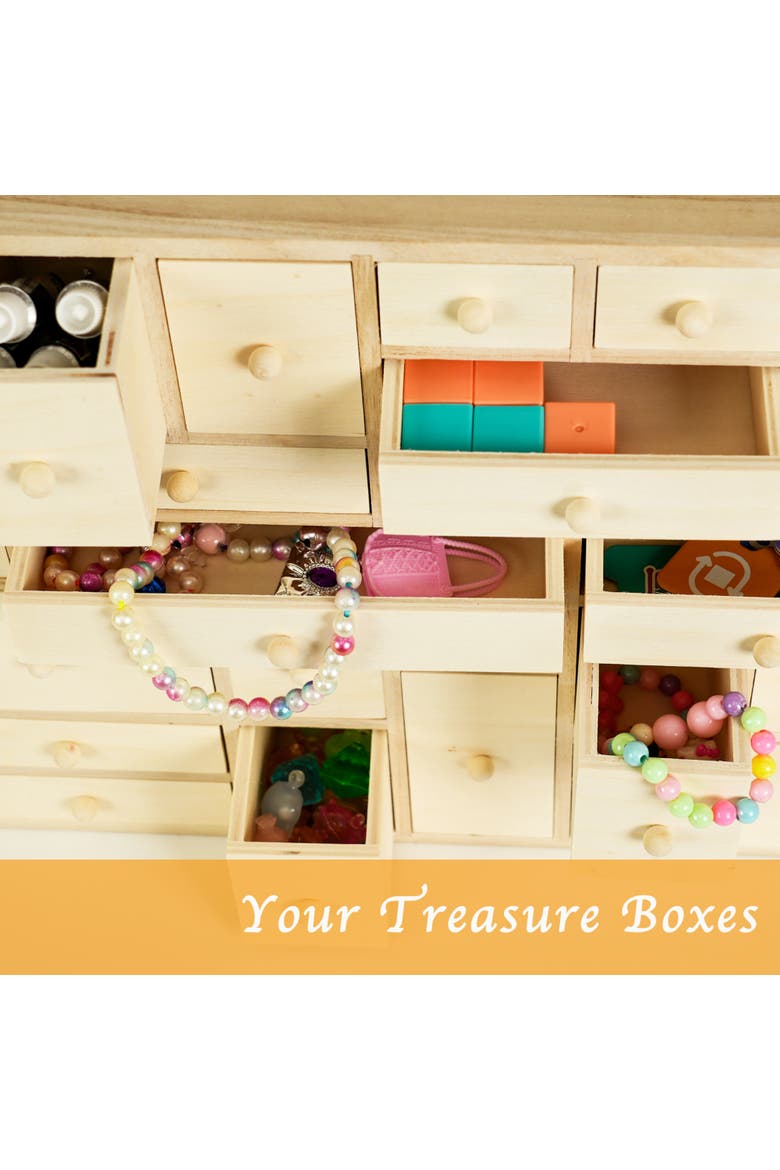 Wooden 24 Drawer Storage Cabinet - DIY Advent Calendar, Alternate, color, Beige