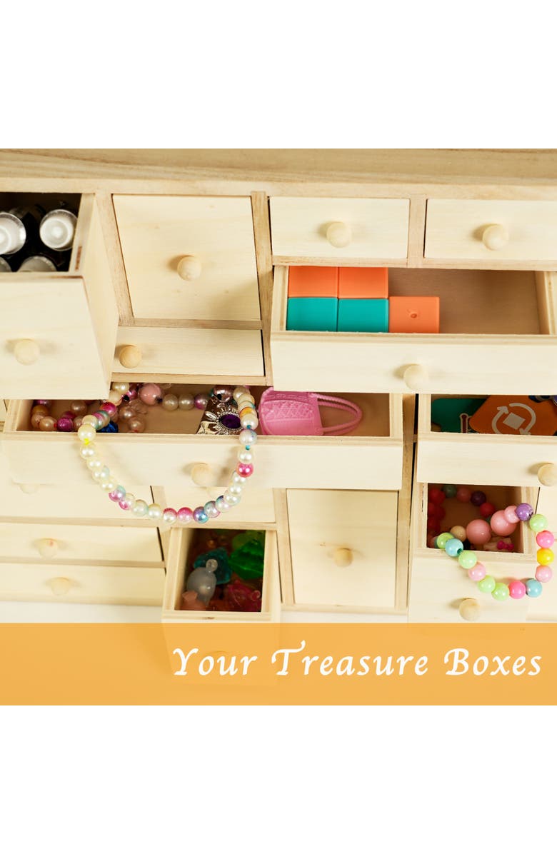 Easy Playhouse Wooden 24 Drawer Storage Cabinet - DIY Advent Calendar, Alternate, color, Beige