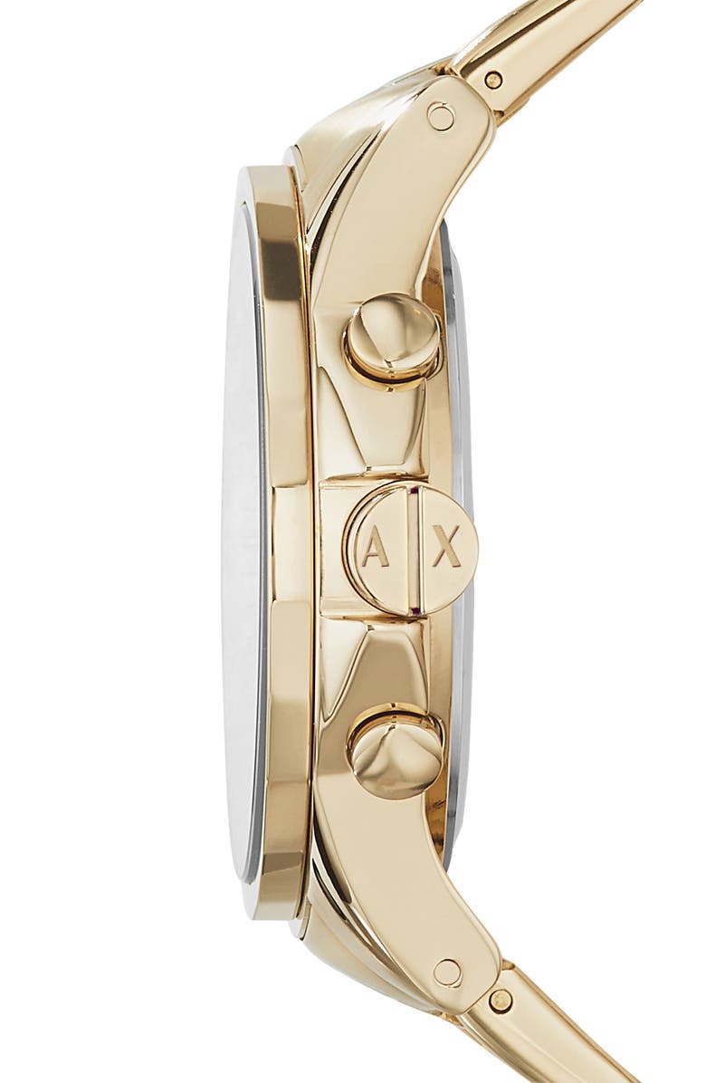 AX Armani Exchange Chronograph Bracelet Watch, 45mm, Alternate, color, Gold