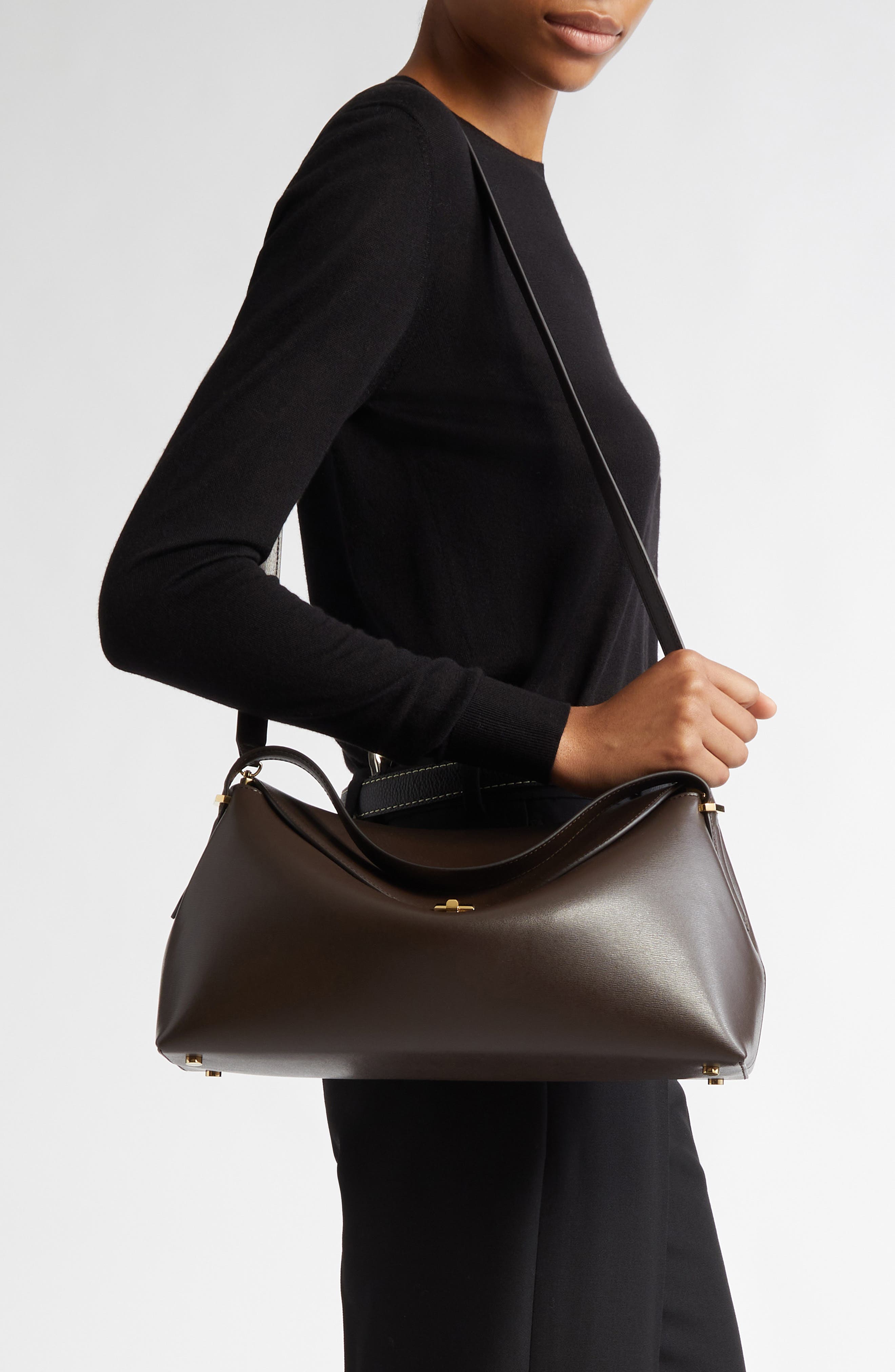 T-Lock Curve Shoulder Bag, Alternate, color, BARK