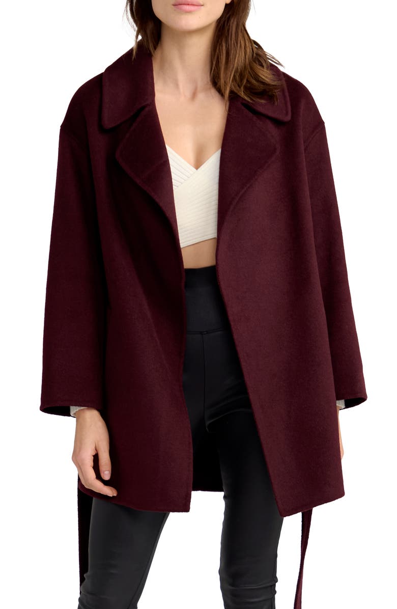 Belle & Bloom Eternal Flame Tie Waist Wool Blend Coat, Alternate, color, 