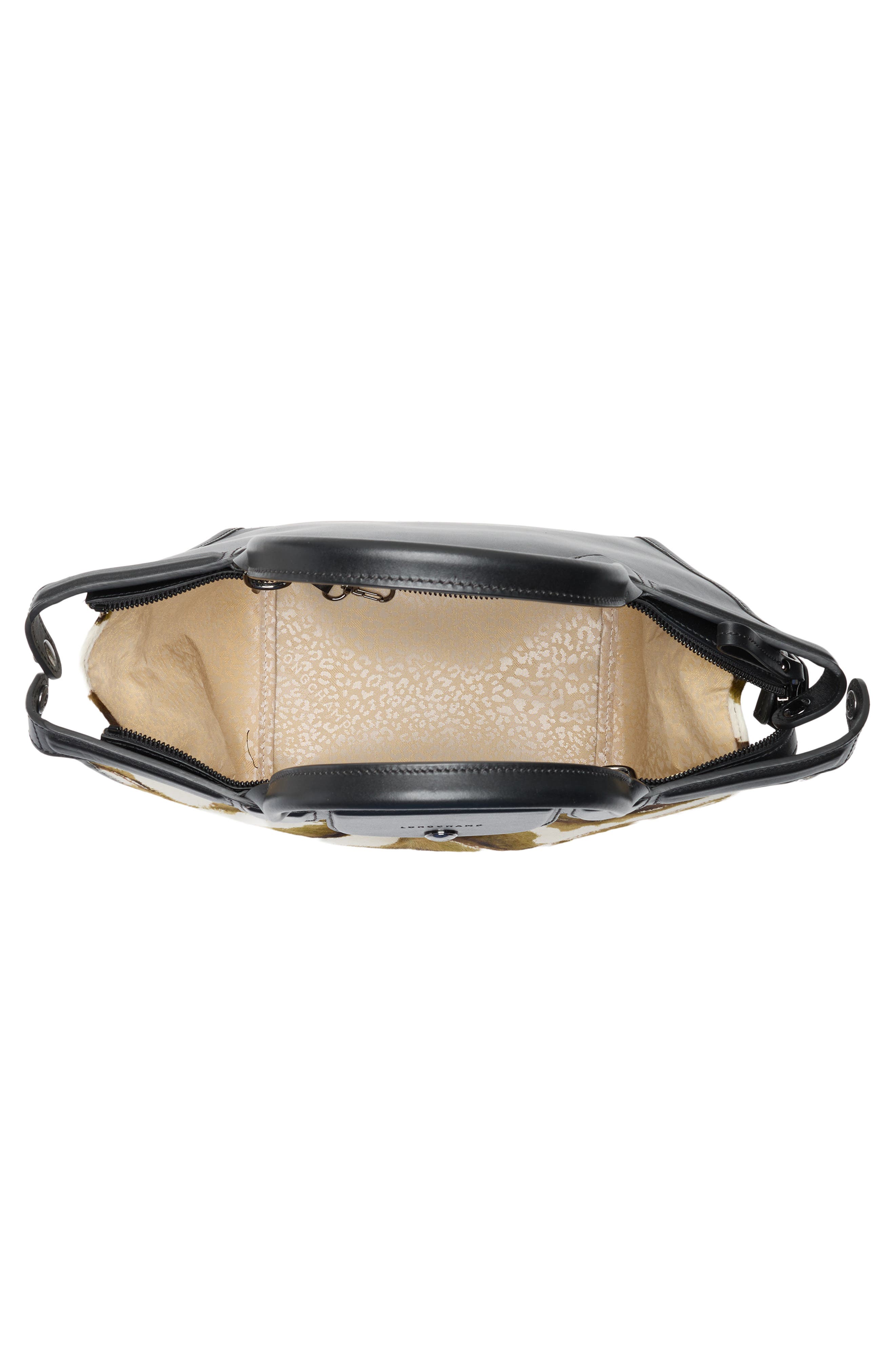 Longchamp Le Pliage Genuine Calf Hair Small Handbag, Alternate, color, Khaki