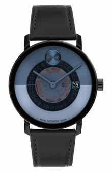 Movado Bold Evolution 2.0 Leather Strap Watch, 40mm