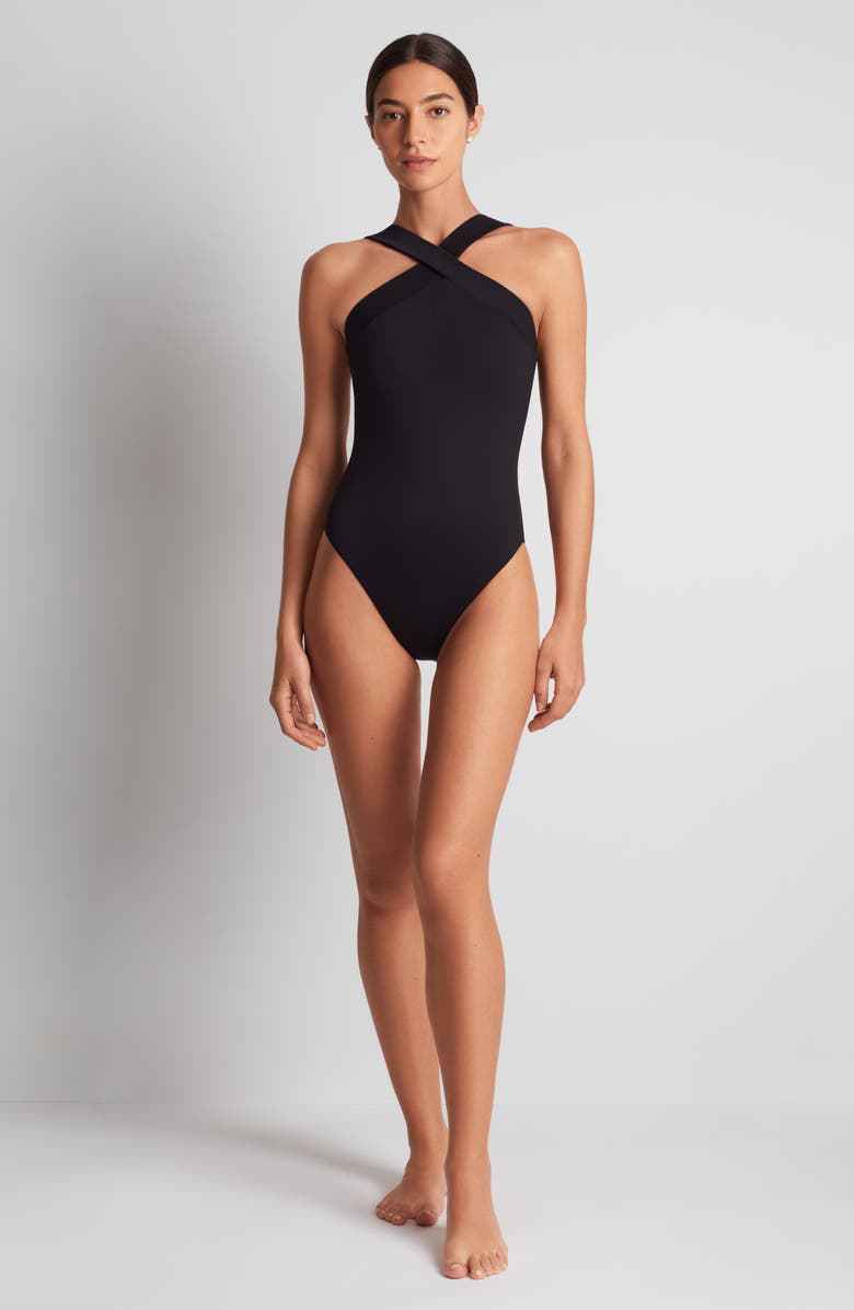 Lauren Ralph Lauren Cross Front One-Piece Swimsuit, Alternate, color,