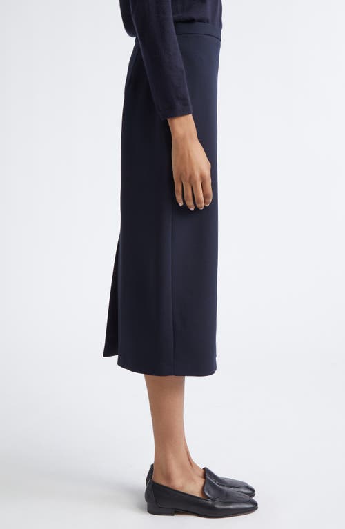 Max Mara Otre Stretch Wool Midi Skirt In Blue