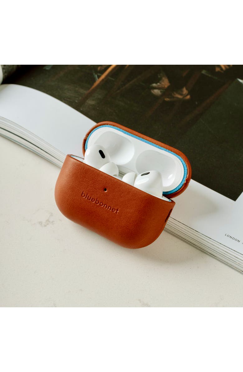 Bluebonnet The Companion Leather AirPods Pro 1 & 2 Case, Alternate, color, Saddle Tan