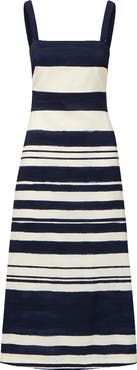 Veronica Beard Ella Stripe Sleeveless Midi Dress