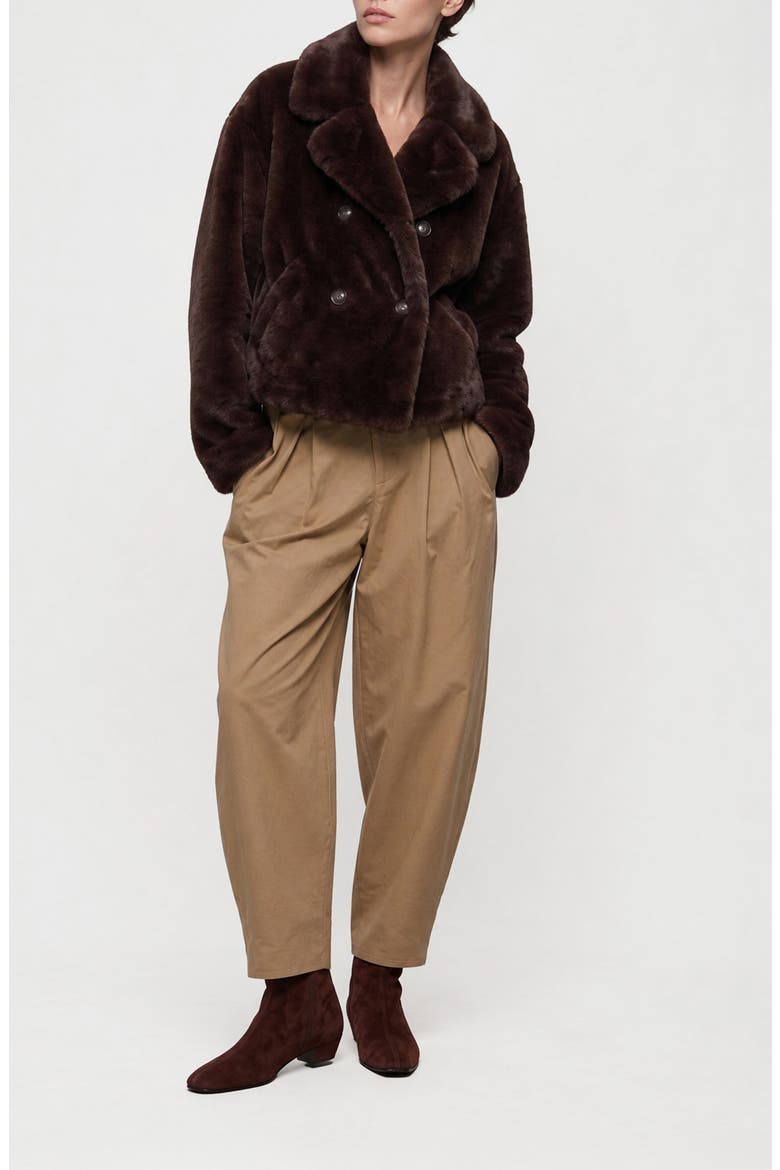 Push Faux Fur Coat, Alternate, color, COFFEE