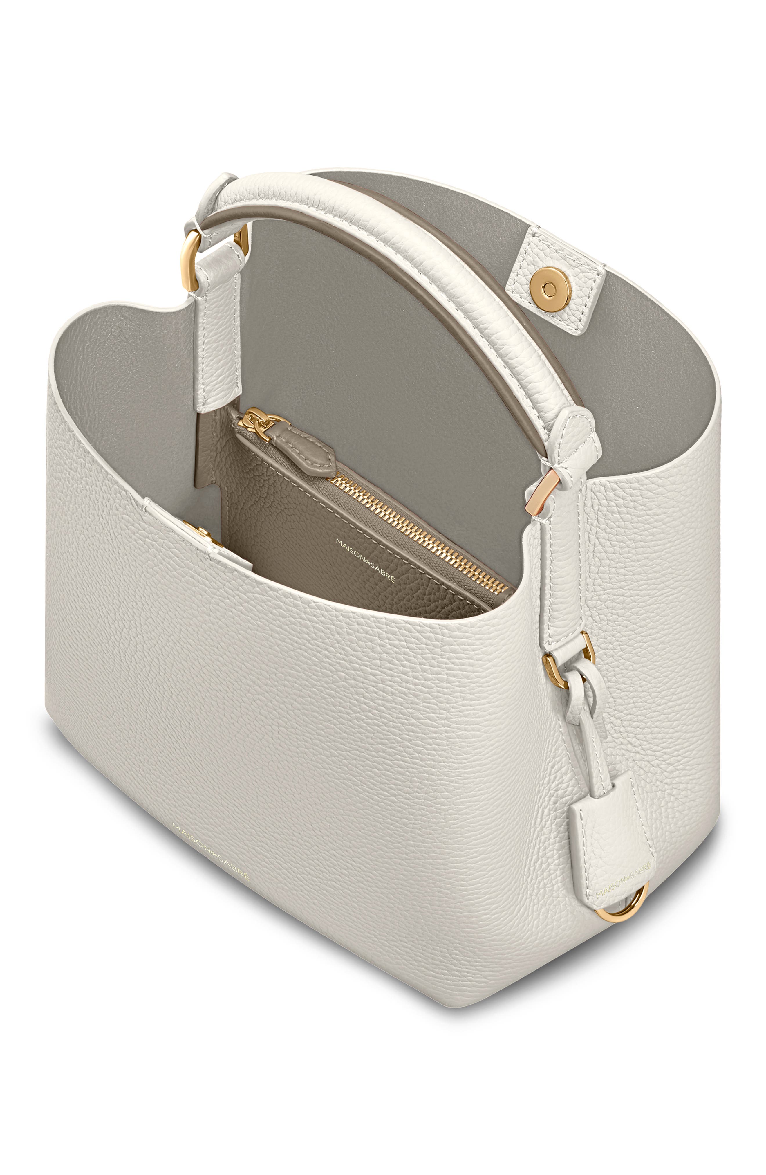 The Mini Bucket Bag, Alternate, color, Foam Cashmere
