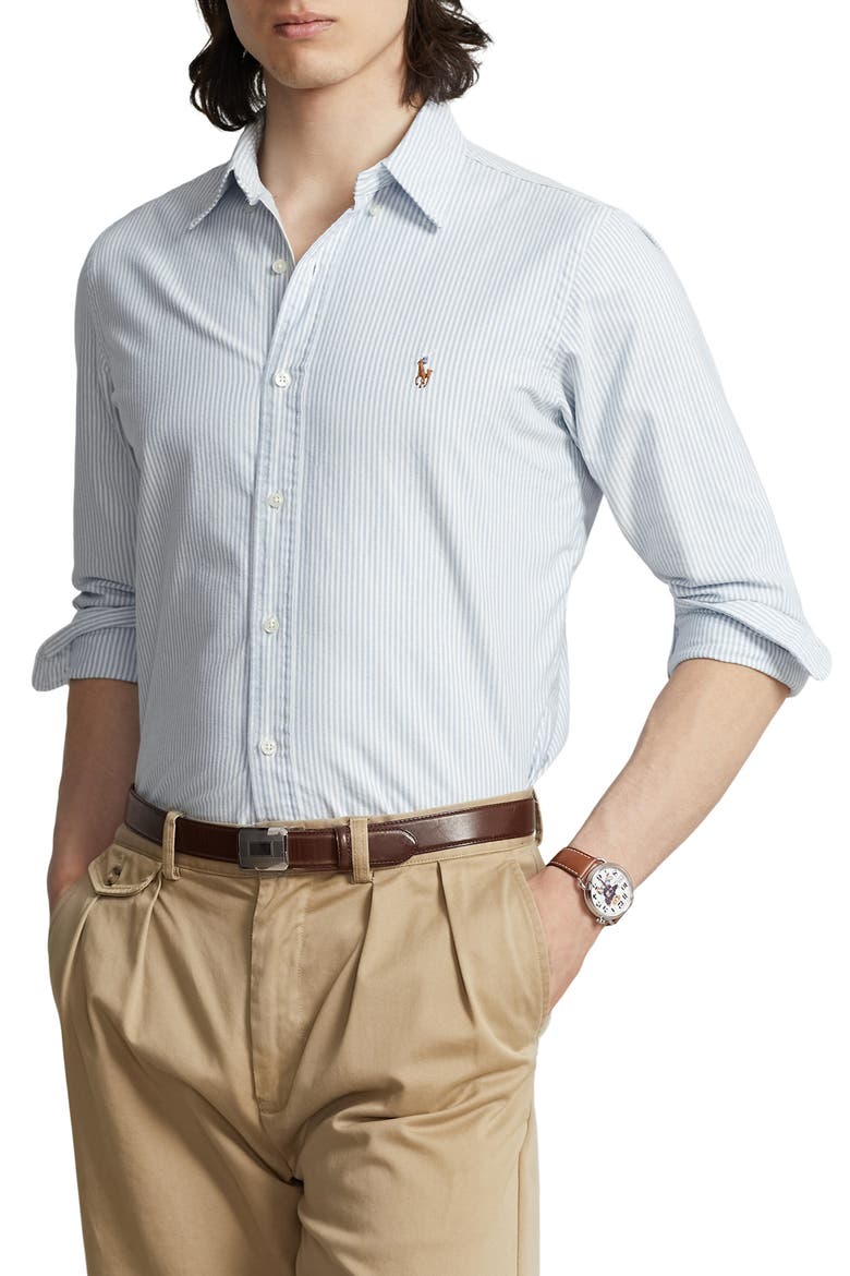 Classic Oxford Button-Down Sport Shirt, Main, color, BLUE/WHITE