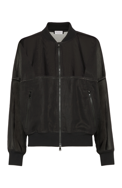 Brunello Cucinelli Monili Bomber Jacket In Black