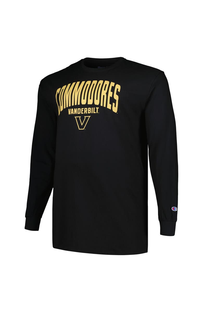PROFILE Men's Profile Black Vanderbilt Commodores Big & Tall Color Arch Long Sleeve T-Shirt, Alternate, color, Black