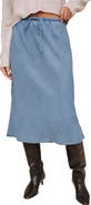 Bella Dahl Tie Waist Denim Bias Midi Skirt