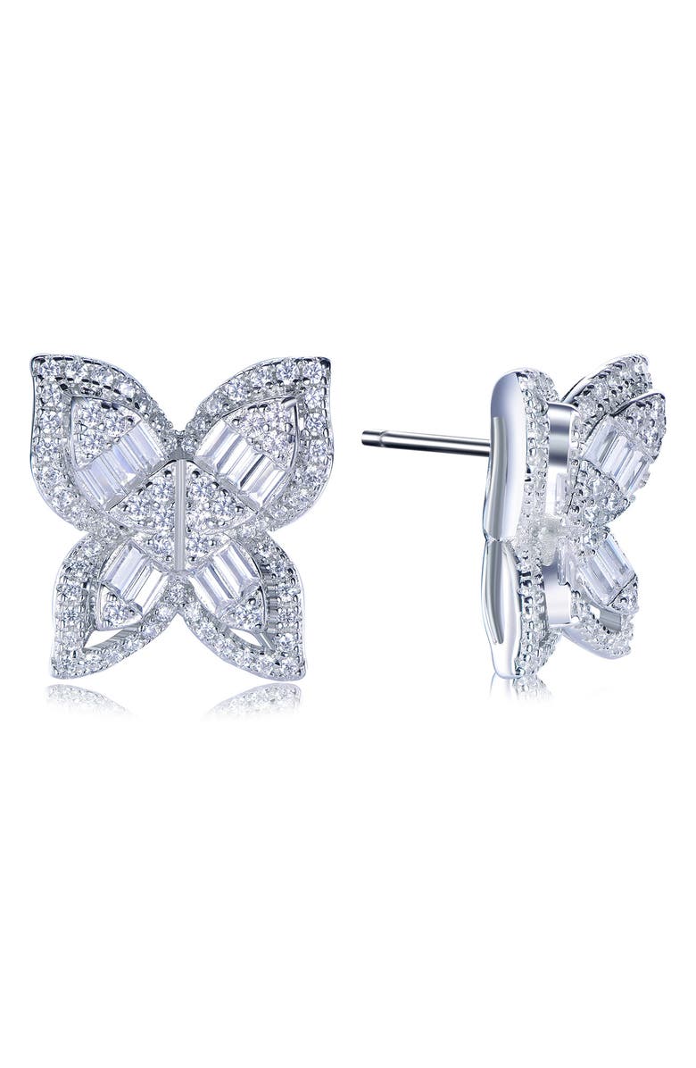 SUZY LEVIAN Cubic Zirconia Butterfly Stud Earrings, Alternate, color, Silver