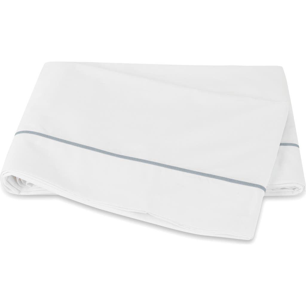 Matouk Bergamo 500 Thread Count Cotton Percale Flat Sheet In White
