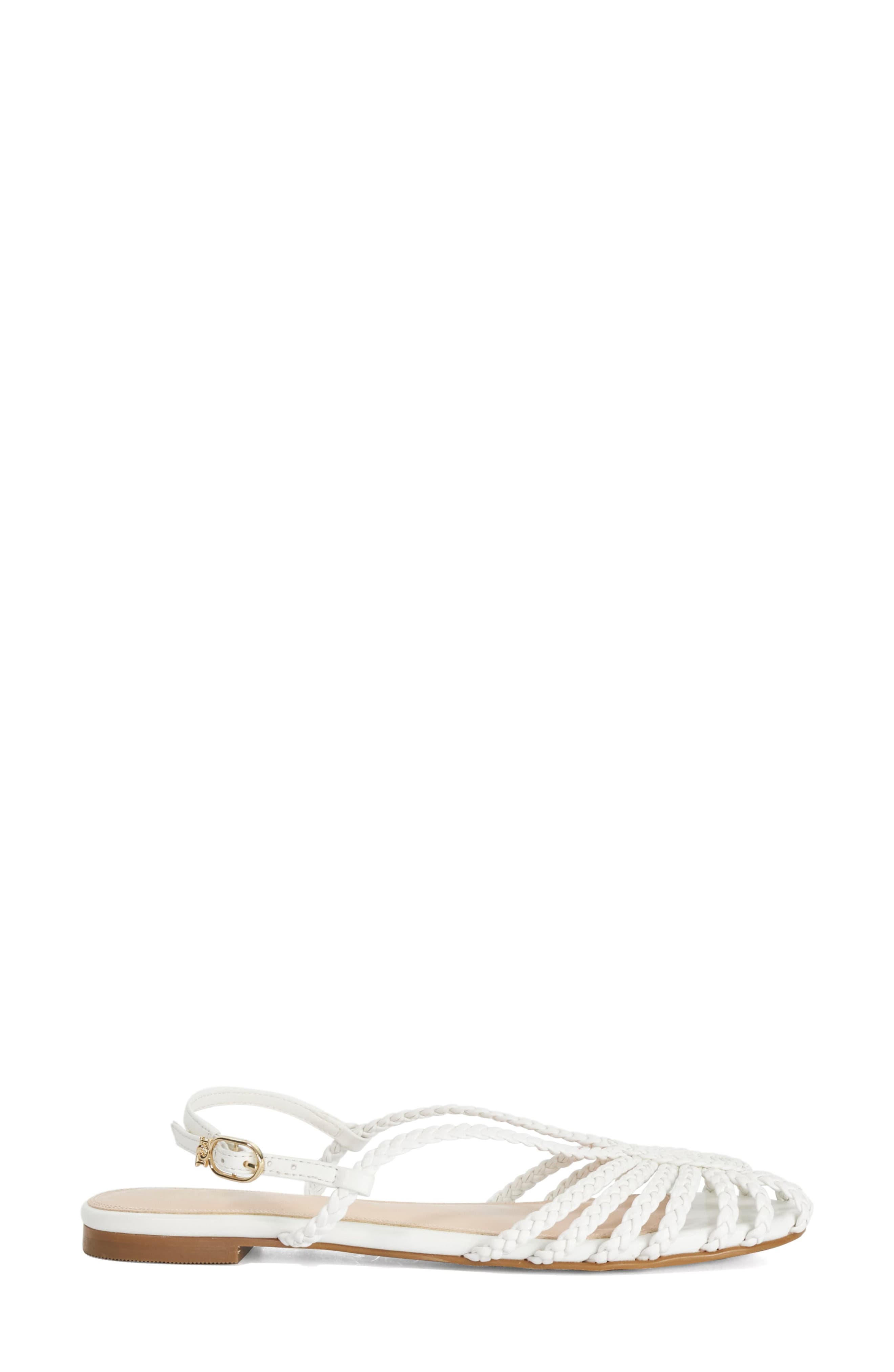 Dune London Hoopla Faux Leather Flat, Alternate, color, White