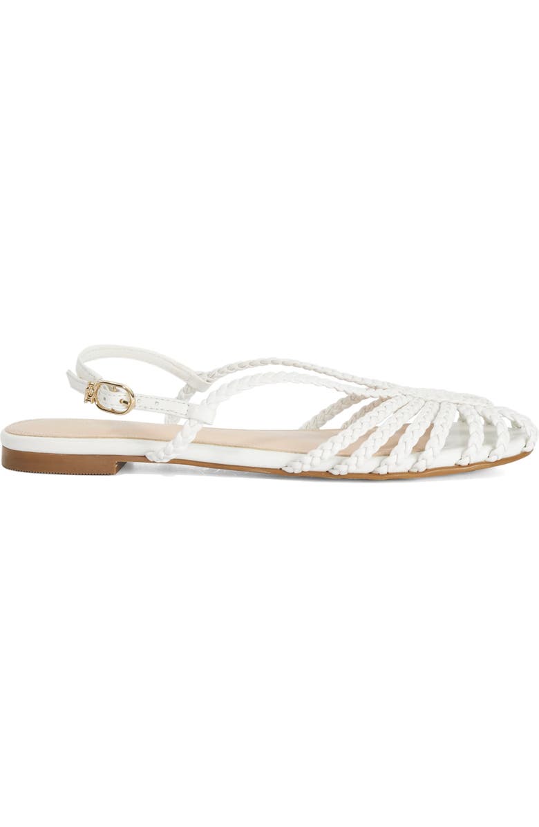 Dune London Hoopla Faux Leather Flat, Alternate, color, White